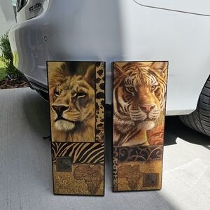 Tiger and Lion Wall Art Set